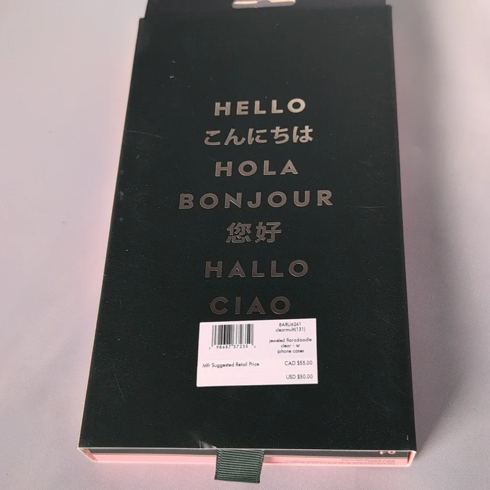 Kate Spade Jeweled Floradoodle Clear iPhone XR Phone Case
